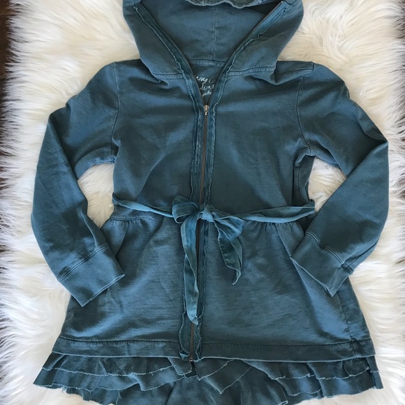 Juicy Couture Tops - 🦋 Rare Juicy Couture Blue Ruffle Hoodie ❤️
